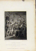 Original Old Antique Print From Waverly Novels By Walter Scott Monastery