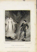 Original Old Antique Print Ref.158 Waverly Novels Walter Scott The Monastery