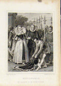 Original Old Antique Print Ref.160 Waverly Novels Walter Scott Kenilworth