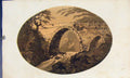 Original Old Antique Print Bridge At Hawick Highlands Scotland Sepia 1808 19th