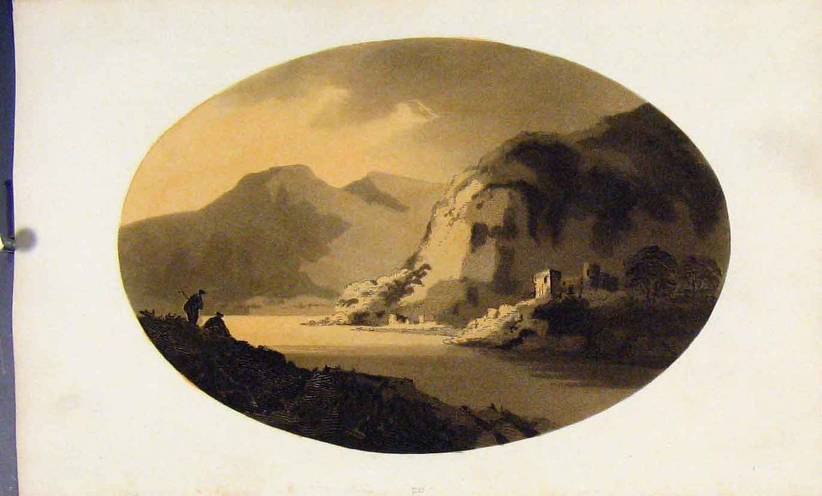 Original Old Antique Print Two Illustrate A Mode Fixing The Hues Nature