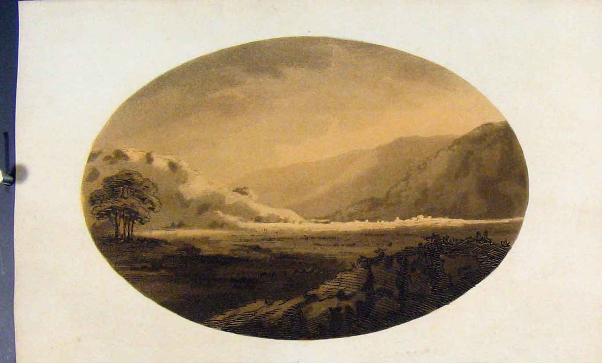 Original Old Antique Print Ref.163 Loch Tay Sepia Highlands Scotland C1808
