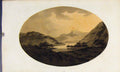 Original Old Antique Print View Castle Lake Dochart Scotland Sepia C1808 19th
