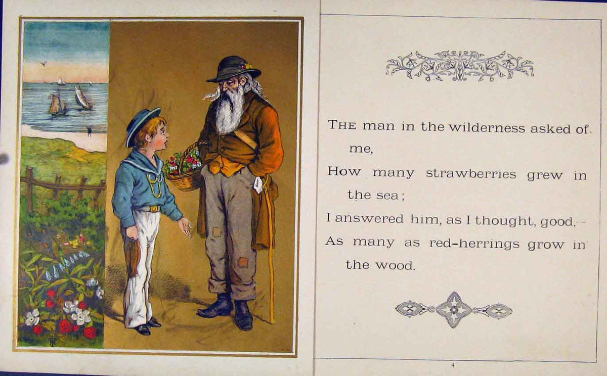 Original Old Antique Print The Man In Wilderness Asked For Me GC1875 Victorian