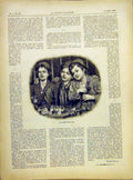 Original Old Antique Print Fete Boys Children Flowers Flower-Seller 1882 19th