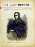 Original Old Antique Print Portrait Madame Bucheron Mathieu French 1882 19th