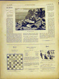Original Old Antique Print Sea Telescope Cliffs Look-Out French 1882 Victorian