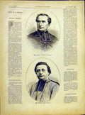 Original Old Antique Print Portrait Foulon Besancon Turinaz Nancy 1882 Victorian
