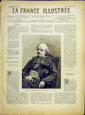 Original Old Antique Print Portrait Bishop Bouillerie Bordeaux French 1882 19th