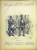 Original Old Antique Print Band Tambours Military Army Pierson French 1882 19th