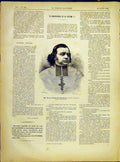 Original Old Antique Print Portrait David Saint-Brieuc Religious French 1882