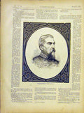 Original Old Antique Print Portrait General Ducrot French 1882 19th