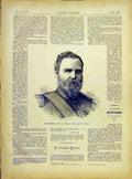 Original Old Antique Print Portrait Lord Seymour Admiral Egypt French 1882 19th