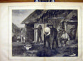 Original Old Antique Print No-Entry Military Manoeuvres Roy French 1882 19th