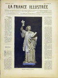 Original Old Antique Print Statue Bridaine Cabuchet French 1882 19th