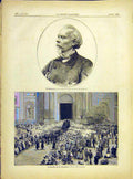 Original Old Antique Print Portrait Bezabcon Metz Mayor Funeral French 1882 19th
