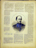 Original Old Antique Print Portrait Meignan Arras French 1882 Religious 19th