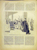 Original Old Antique Print Marie Stewart Elizabeth Scene Theatre Lebrun 1882