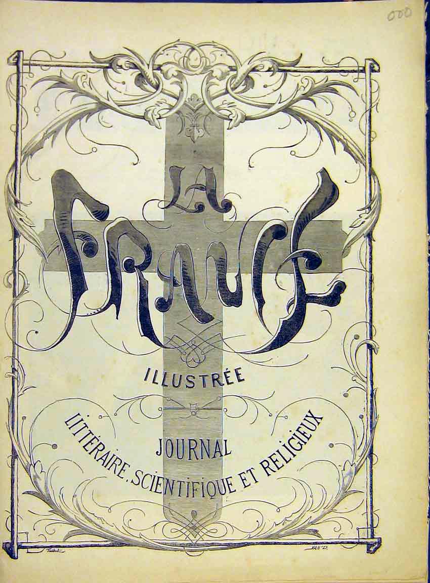 Original Old Antique Print Front-Page France Illustree Journal Religious 1882