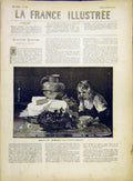 Original Old Antique Print Child Birds Chicks Nest Monginot French 1882 19th