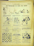 Original Old Antique Print Tourist Paris Sketches Martin French 1882 Victorian