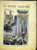 Original Old Antique Print Funeral Procession Sister Louise Vaurigard 1882 19th