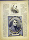 Original Old Antique Print Portrait Borromeo Rome L'Eveque De Seez 1882 19th
