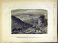 Original Old Antique Print Bethlehem View Camel French 1882 City 19th