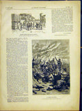 Original Old Antique Print Bayard Archers Treize Hachette Library 1882 Victorian