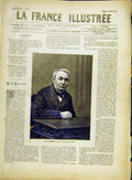 Original Old Antique Print Portrait Marolles French 1882 19th Century