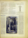 Original Old Antique Print Letter-Writer Scribe Boy Man French 1882 Victorian
