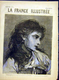 Original Old Antique Print Portrait Bohemian Girl Lady Lucas Fine Art 1882 19th