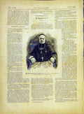 Original Old Antique Print Portrait Sola Nice France French 1882 19th