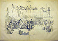 Original Old Antique Print Market Fete Hippodrome Martin Carnival 1882 19th