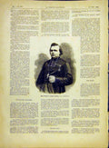 Original Old Antique Print Portrait Tregaro Seez Religious French 1882 Victorian