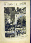 Original Old Antique Print Fire Office Illustree France Breda French 1882 19th