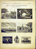 Original Old Antique Print Mevel Britonnes Bretagne Kervally Ploumor 1882 19th