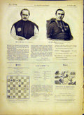 Original Old Antique Print Portrait Meneval Baron Bishop Military 1882 Victorian
