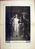 Original Old Antique Print Kiss Judas Jesus Mathieu Religious French 1882 19th