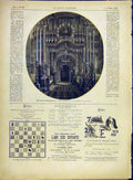 Original Old Antique Print Vestibule Saint-Sepulcre Terre-Sainte Church 1882