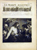 Original Old Antique Print Saint Thomas Jesus Religious French 1882 Victorian