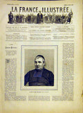 Original Old Antique Print Portrait Abbot Rousel Religious French 1882 Victorian