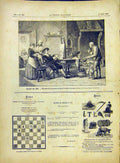 Original Old Antique Print Artist Teniers Pichon Kitchen French 1882 Victorian