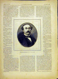Original Old Antique Print Portrait Boureuet-Aubertot French 1882 19th