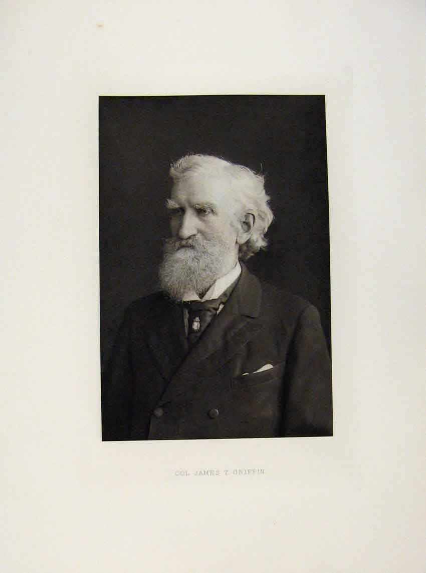 Original Old Antique Print London Men Col James Griffin Portrait C1898 Victorian