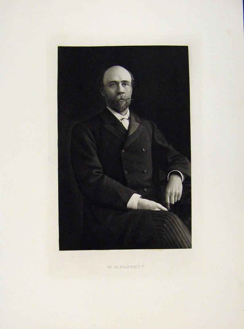 Original Old Antique Print London Men Fassett Portrait C1898 Art 19th