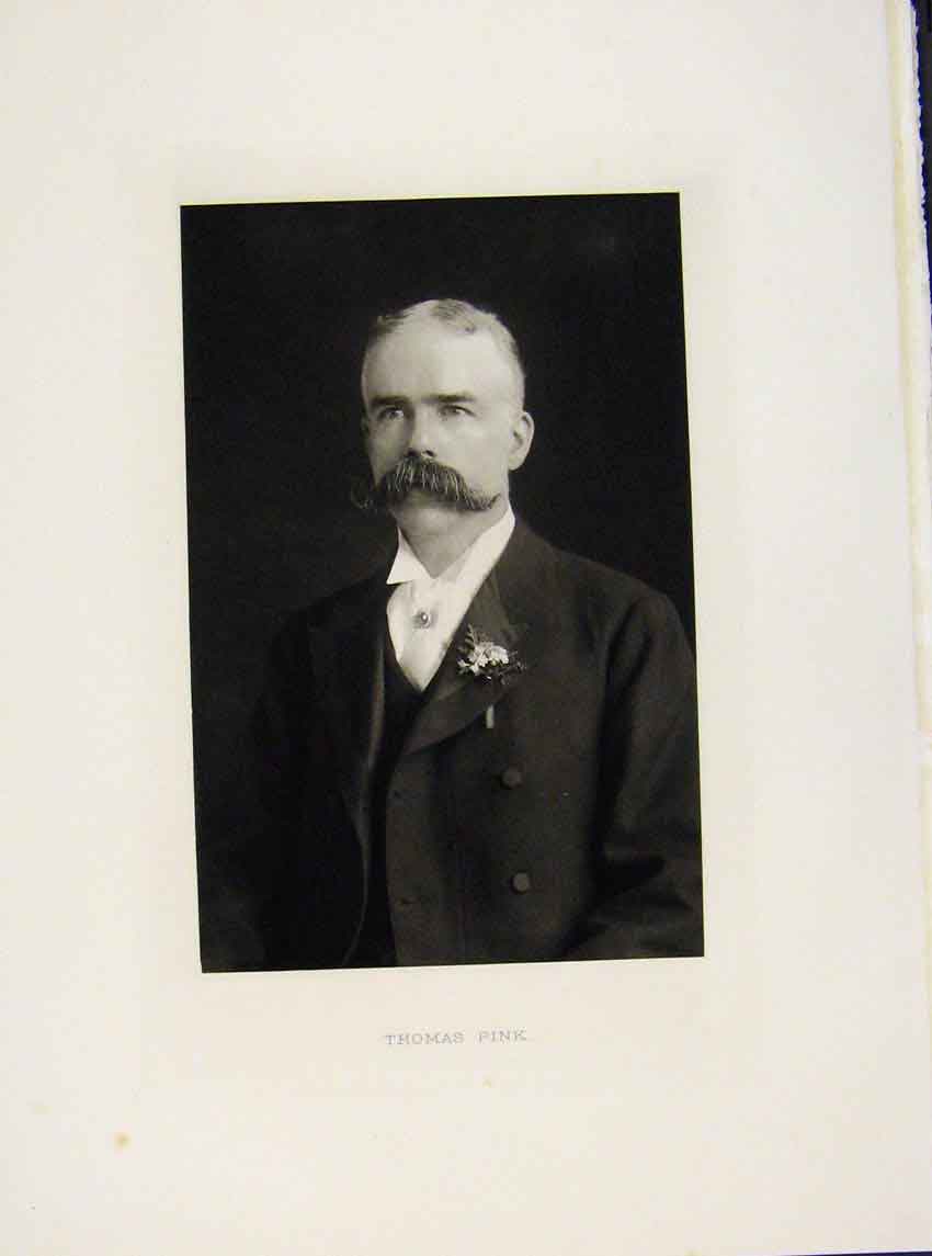 Original Old Antique Print London Men Thomas Pink Portrait C1898 19th