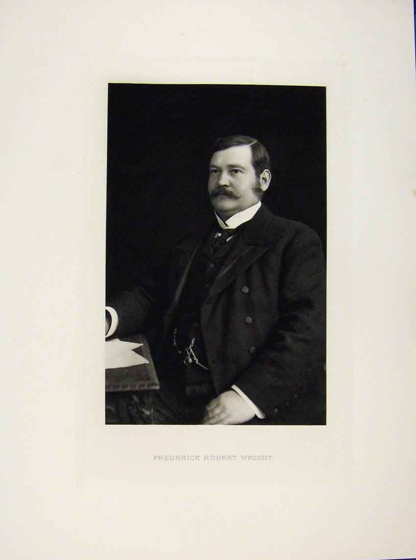 Original Old Antique Print London Men Frederick Robert Wright Portrait C1898 Art