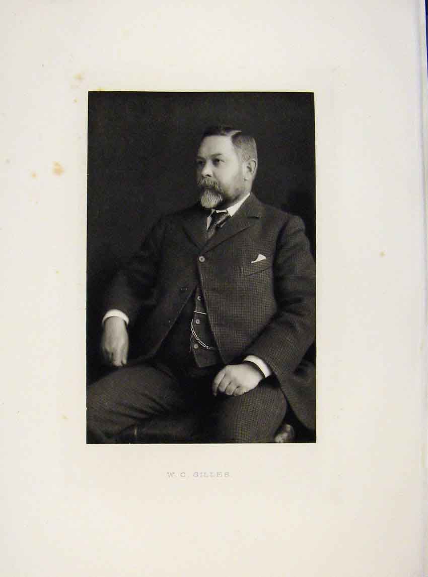 Original Old Antique Print London Men W Gilles C1898 Portrait Art 19th