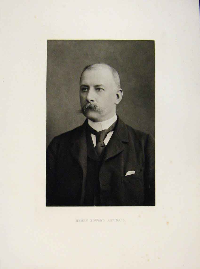 Original Old Antique Print London Men Henry Edward Aspinall Portrait C1898 19th